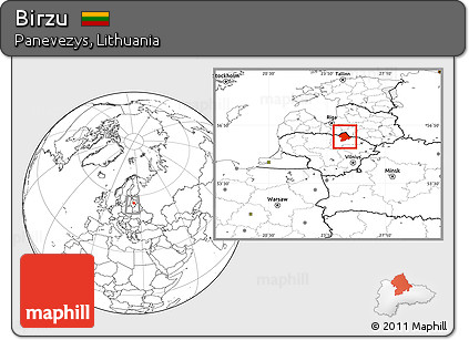 Blank Location Map of Birzu, within the entire country