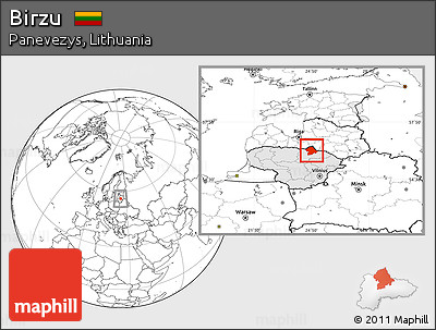 Blank Location Map of Birzu, highlighted country