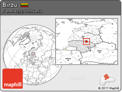 Blank Location Map of Birzu, highlighted country
