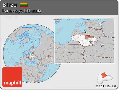 Gray Location Map of Birzu, highlighted country, highlighted parent region, within the entire country