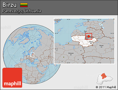 Gray Location Map of Birzu, highlighted country, highlighted parent region, within the entire country, hill shading