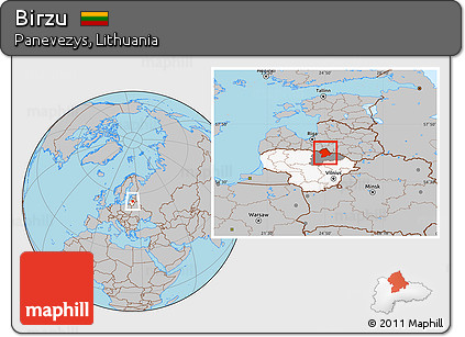 Gray Location Map of Birzu, highlighted country, highlighted parent region