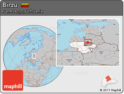 Gray Location Map of Birzu, highlighted country, highlighted parent region