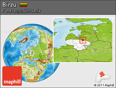 Physical Location Map of Birzu, highlighted country