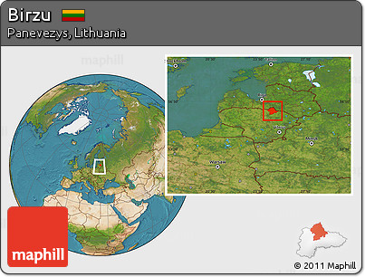 Satellite Location Map of Birzu, within the entire country