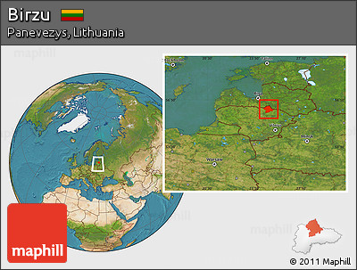 Satellite Location Map of Birzu, within the entire country