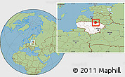 Savanna Style Location Map of Birzu, highlighted country, within the entire country