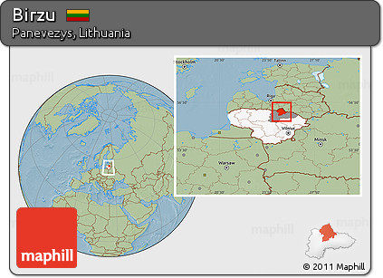Savanna Style Location Map of Birzu, highlighted country, highlighted parent region, within the entire country, hill shading