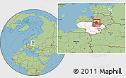 Savanna Style Location Map of Birzu, highlighted country, highlighted parent region, within the entire country
