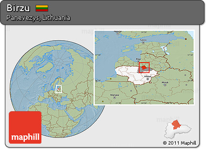 Savanna Style Location Map of Birzu, highlighted country, highlighted parent region, hill shading