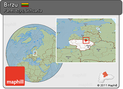 Savanna Style Location Map of Birzu, highlighted country, hill shading