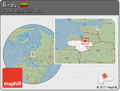 Savanna Style Location Map of Birzu, highlighted country, hill shading