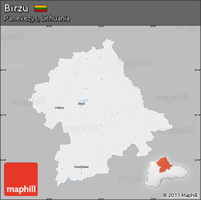 Gray Map of Birzu, single color outside
