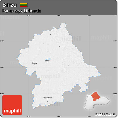 Gray Map of Birzu, single color outside