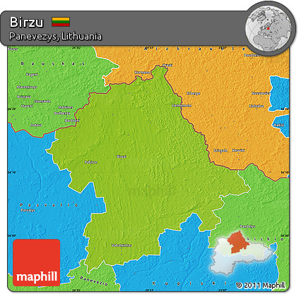 Physical Map of Birzu, political outside