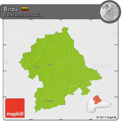 Physical Map of Birzu, single color outside