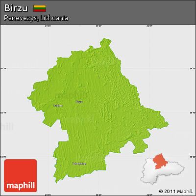 Physical Map of Birzu, single color outside