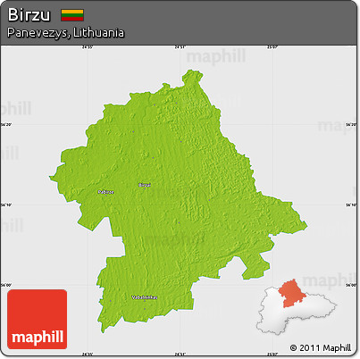 Physical Map of Birzu, single color outside