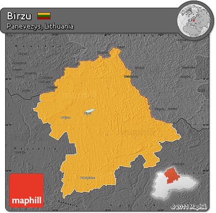 Political Map of Birzu, darken, desaturated