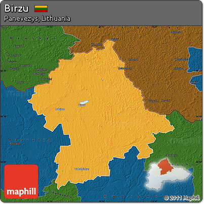 Political Map of Birzu, darken