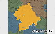Political Map of Birzu, darken, semi-desaturated