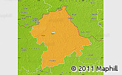 Political Map of Birzu, physical outside
