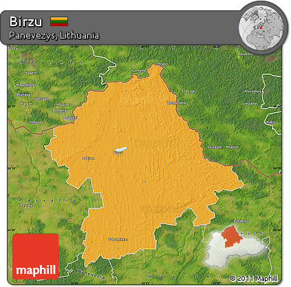 Political Map of Birzu, satellite outside