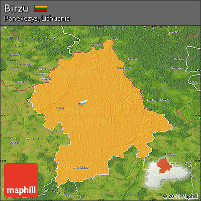 Political Map of Birzu, satellite outside