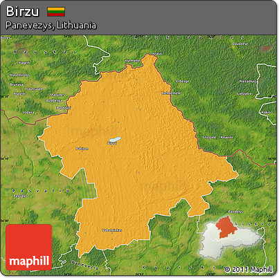 Political Map of Birzu, satellite outside