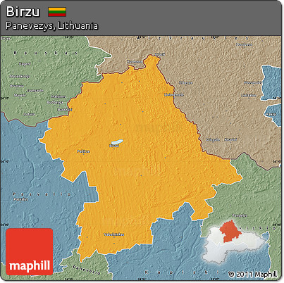 Political Map of Birzu, semi-desaturated