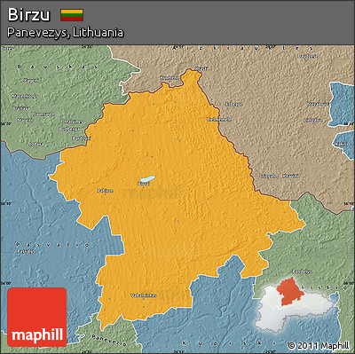 Political Map of Birzu, semi-desaturated