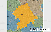 Political Map of Birzu, semi-desaturated