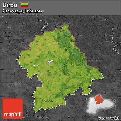 Satellite Map of Birzu, darken, desaturated