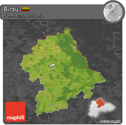 Satellite Map of Birzu, darken, desaturated