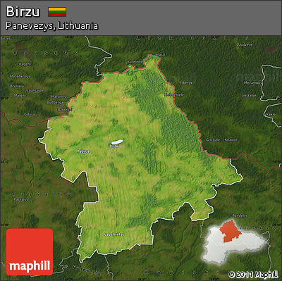 Satellite Map of Birzu, darken