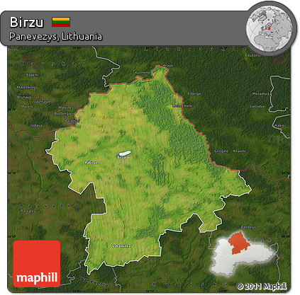 Satellite Map of Birzu, darken