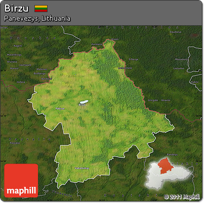 Satellite Map of Birzu, darken
