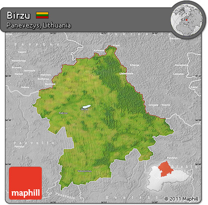 Satellite Map of Birzu, lighten, desaturated