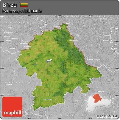 Satellite Map of Birzu, lighten, desaturated