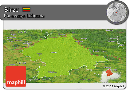 Physical Panoramic Map of Birzu, satellite outside