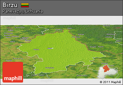 Physical Panoramic Map of Birzu, satellite outside