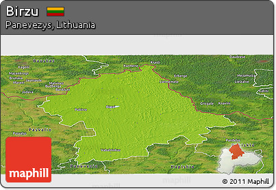 Physical Panoramic Map of Birzu, satellite outside