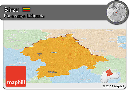 Political Panoramic Map of Birzu, lighten
