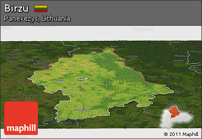 Satellite Panoramic Map of Birzu, darken