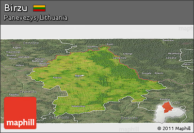 Satellite Panoramic Map of Birzu, semi-desaturated