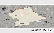 Shaded Relief Panoramic Map of Birzu, darken, semi-desaturated