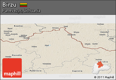 Shaded Relief Panoramic Map of Birzu