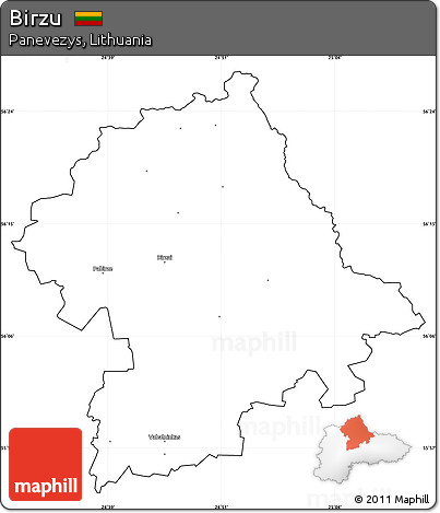 Blank Simple Map of Birzu, cropped outside