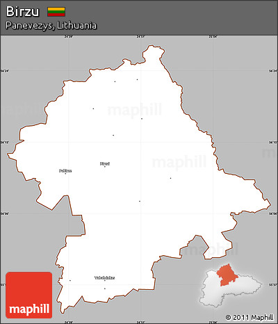 Gray Simple Map of Birzu, cropped outside