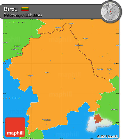 Political Simple Map of Birzu